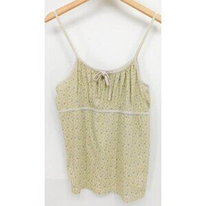 Xhilaration Women's Babydoll Floral Print Cami Tank Top Bow Detail Size Large